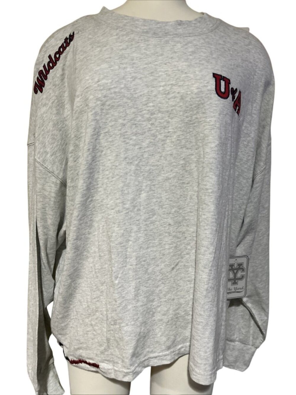 NEW Arizona Wildcats Lounge LS Shirt Women's M The Yard Heathered Gray Crew Neck